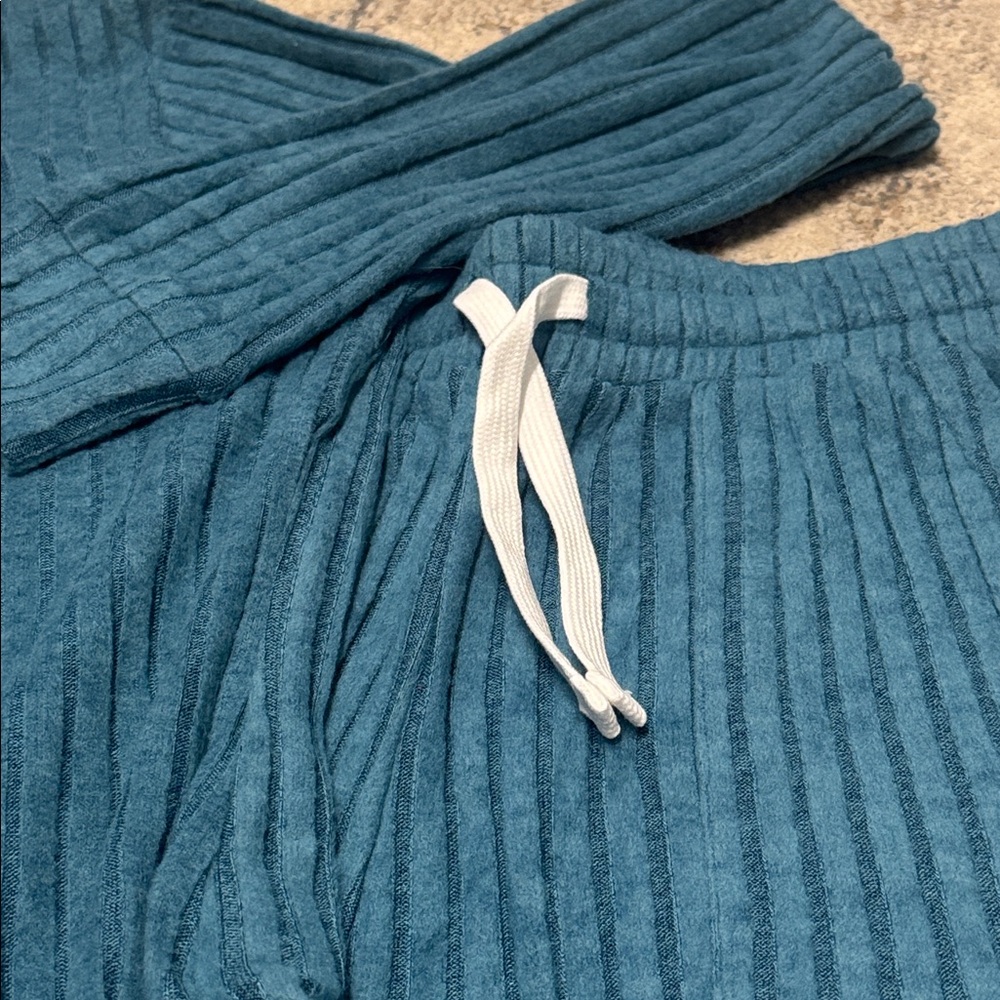 Cozy Ribbed Pajama Set - Teal - Picture 3 of 4